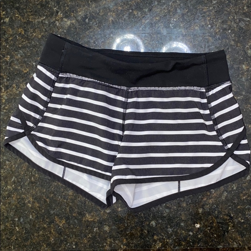 Black and White Girls Ivivva Yoga Shorts
